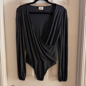 PST project social tee surplice grey thong body suit medium